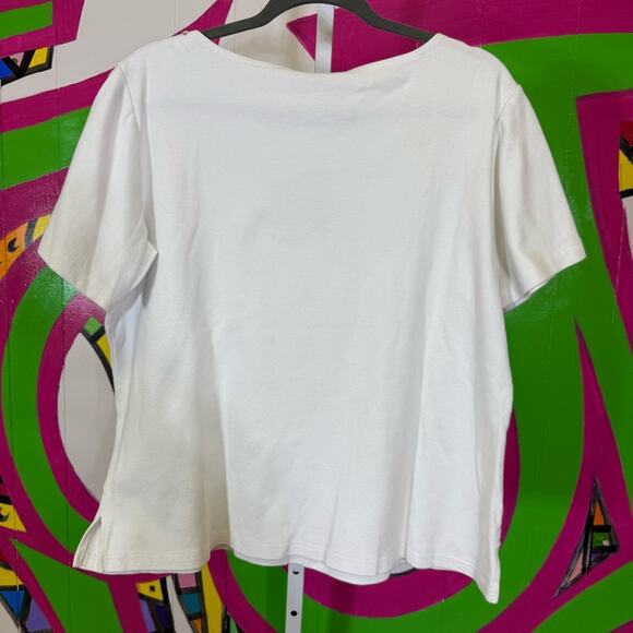 Morgan Cole, White Beaded Embellished Women's Top. Size Large. Good used cond! - Picture 6 of 6